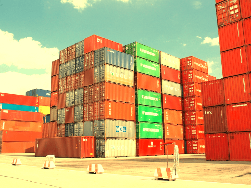 Sea containers in the port